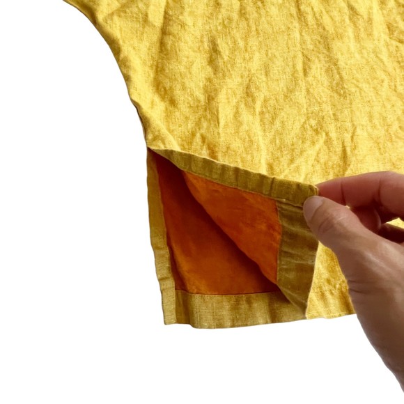 VTG CTC Carol Turner Collection Boxy Top Oversized Pullover Mustard Laganlook, S - Picture 6 of 12